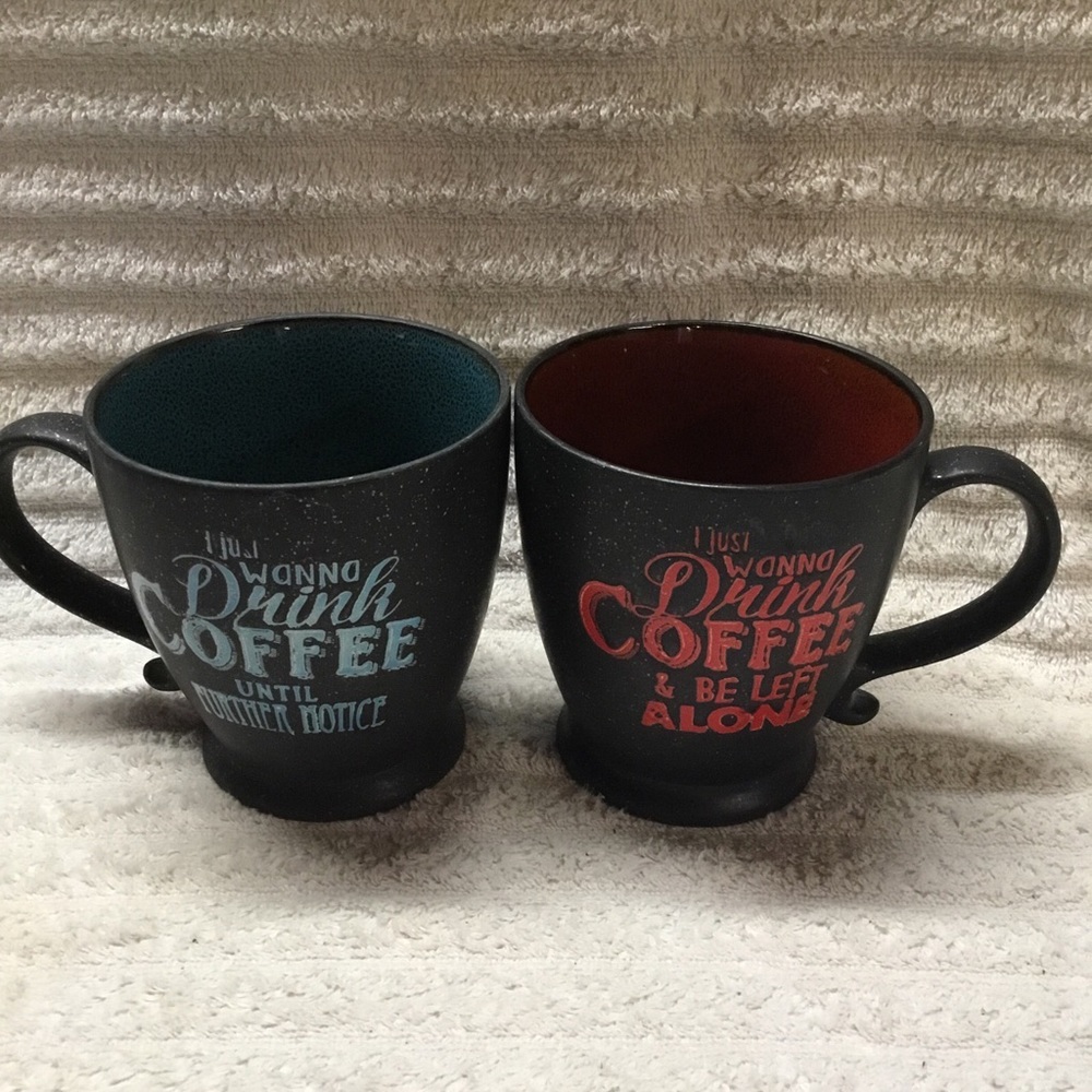 “I Just Wanna Drink Coffee & Be Left Alone” Coffee Mugs Set Of 2